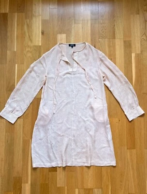 wie neu: Kleid A.P.C. Dress 100% Seide (NP 280€) semi-transp Beige/Apricot Gr 38 - Bild 1 von 3