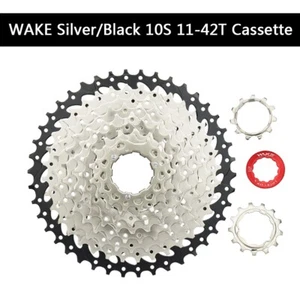 WAKE Silver/Black 10S 11-42T Cassette Flywheel fit Shimano Sram - Picture 1 of 1