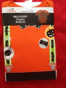 NEW ~ 🎃~ Halloween Theme "Suspenders" Long Sleeve Bodysuit ~👻~ sz 6-9 M - Picture 1 of 2