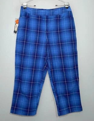 Pantalones Capris Vintage Talla Grande 16W Azul a Cuadros Ropa de Vacaciones Resort Country Informal Foto 1 de 4
