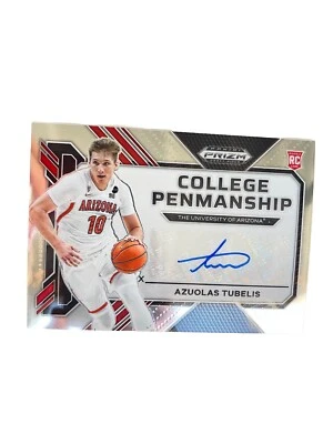 AZUOLAS TUBELIS SIGNED ROOKIE CARD 2023-24 Panini Prizm Draft College Penmanship - Image 1 of 3