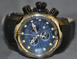 Invicta Venom Boy Reserve Swiss Made Chrono blaues Zifferblatt Leder Herrenuhr 13906 - Bild 1 von 5