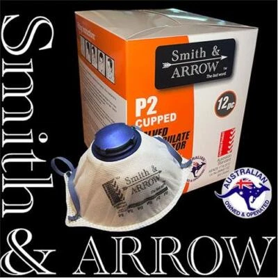 12x P2 N95 FACE MASK DISPOSABLE SAFETY VALVED DUST FLU VIRUS SMOKE PAINT MEDICAL - image 1 of 4