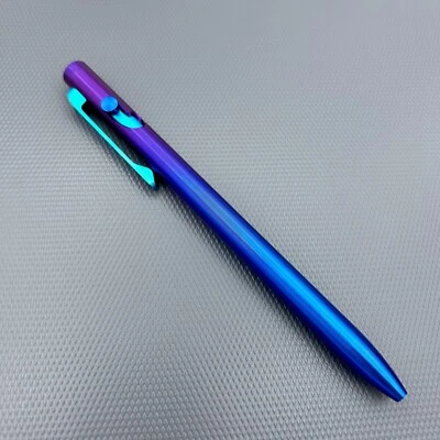 Tactile Turn - Titanium Slim Bolt Action Standard Size Pen Custom Tribal Clip - Image 1 of 4