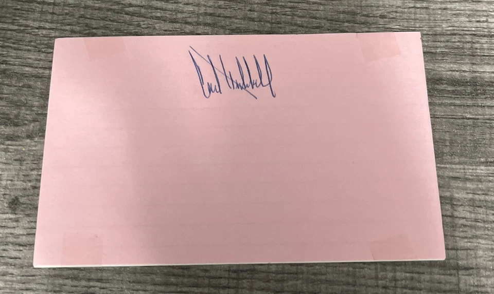 Carl Hubbell SIGNED  Autographed Index Card - Image 1 of 1