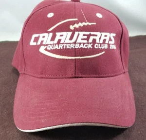 Calaveras Quarterback  Club 2014 / Patch, Logo, Adjustable Ball Cap, Maroon - Picture 1 of 4