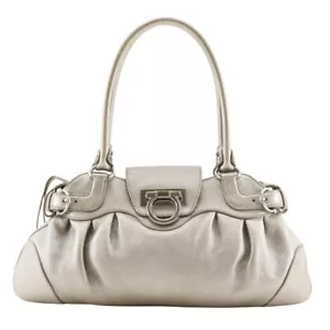 Salvatore Ferragamo Gancini Tote Bag AU-21/6317 Silver leather Women - Picture 1 of 8