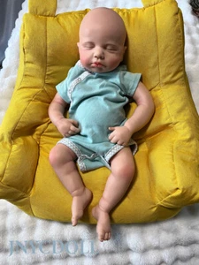 20" Asleep Reborn Baby Doll Loulou 6.8lb Floppy Full Silicone Newborn Baby Girl - Picture 1 of 15