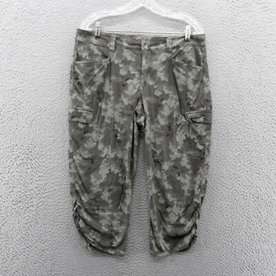 Pantalones capri Eddie Bauer Travex pierna acanalada 12 verdes camuflados para mujer ligeros Foto 1 de 4