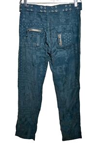 Johnny Was Pants Women's Size 6 Small Blue Pockets Embroidery Bohemian - AC