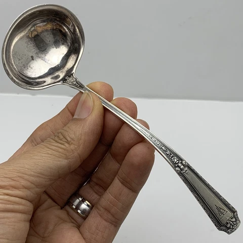Sterling Silver Oval Soup Spoon 5 3/4 inches Cover
