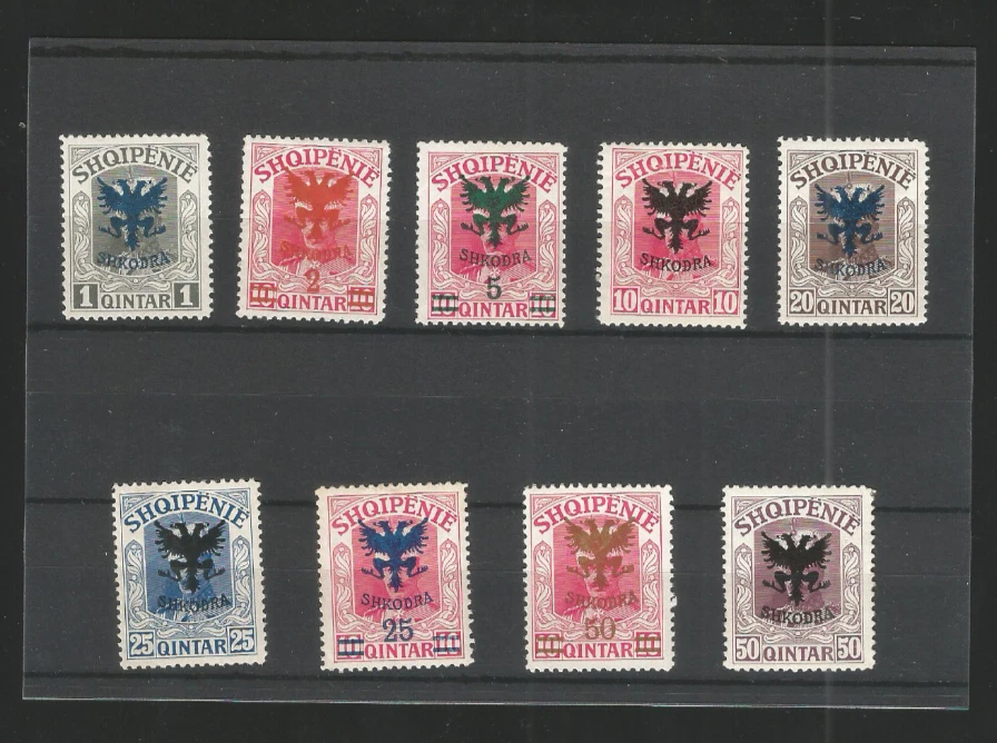 Albania Albanien 1920 MiNr 67-75 MLH VF Scutari FULL SET Overprinted RARE!!! - Image 1 of 1