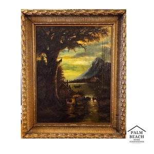 Antique Landscape Painting Oil on Canvas Signed Gilchrist 1921 - Bild 1 von 9