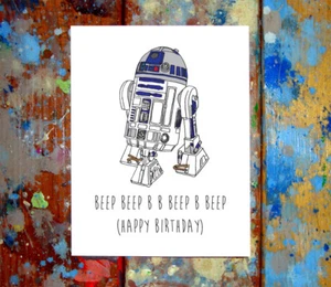 2 Pack - R2D2 & C3P0 Happy Birthday Greeting Card Set, Star Wars, Cards, Sci Fi - Picture 1 of 2