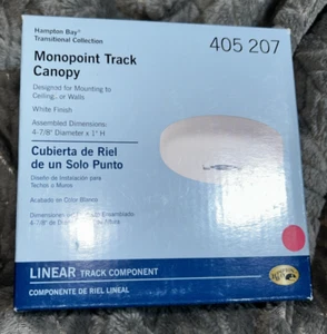Hampton Bay Round Monopoint Canopy for L-Track Fixtures white Lighting base - Picture 1 of 6