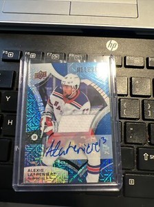 2021-22 ALEXIS LAFRENIERE UD ALLURE #59 Blue Line Auto Jersey # to 25 Rangers