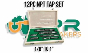 NPT Boxed 12pc Boxed Tap Set - 1/8" to 1" (Carbon Steel) - Picture 1 of 3