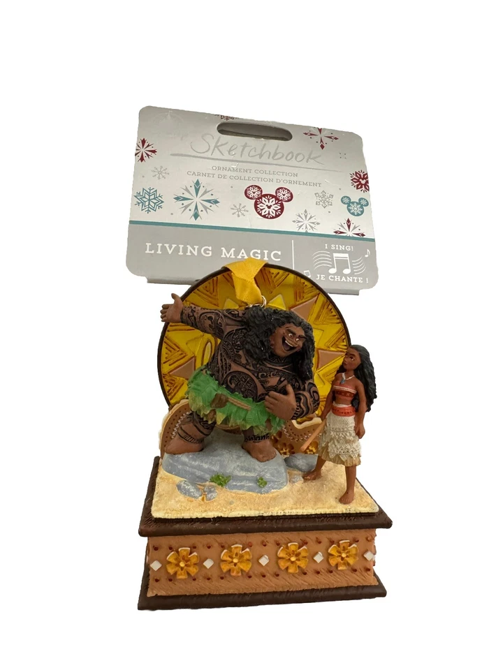 Disney Store 2020 MAUI & MOANA - SKETCHBOOK ORNAMENT NEW WITH TAG - Image 1 of 1