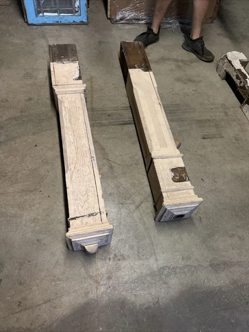 Bova pair antique Oak Newell Post 51 x 7 x 7.  5x5 Cover