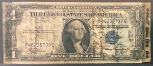 1935-A USA SHORT SNORTER ONE DOLLAR SILVER CERTIFICATE NOTE! - Picture 1 of 2