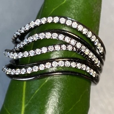 Odelia Vintage Diamond Band Ring Estate Fine Jewelry Pre-Owned 14K Gold Size 6.5 - Image 1 of 4