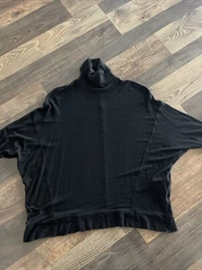 Zara WB Solid Black Turtleneck Sweater size Small Dolman Sleeve - Picture 1 of 8