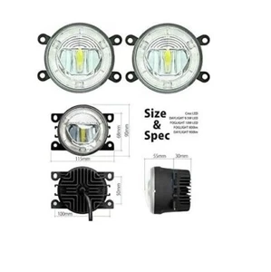 LAND ROVER LR4 / DISCOVERY 4 2010-2016 LED DRL FOG LIGHTS LAMPS SET CLEAR STYLE - Foto 1 di 5
