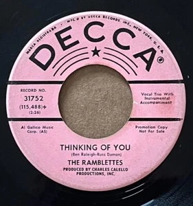 The Ramblettes-Thinking of You 45-Popcorn/Teen Promo-See Video W/Sound--VG - Picture 1 of 2