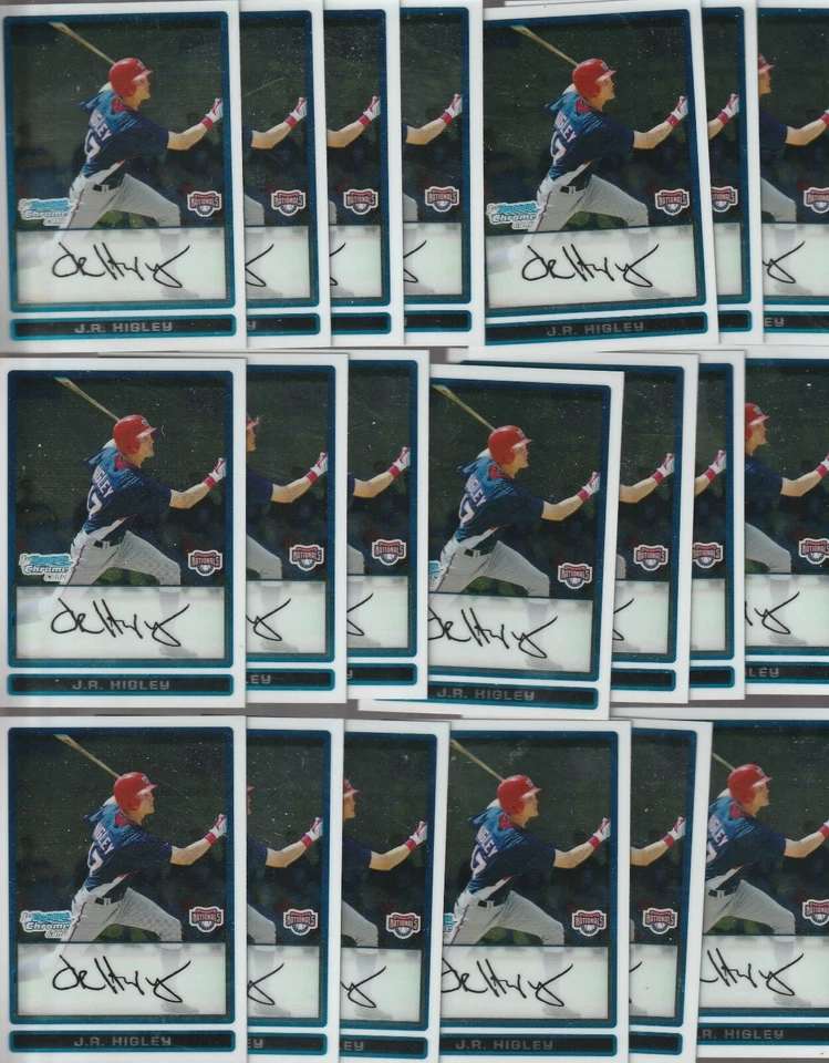  J.R. HIGLEY  LOT OF 20 - 2009 1st BOWMAN CHROME BASEBALL CARDS NATIONALS FOLSOM - Image 1 of 1