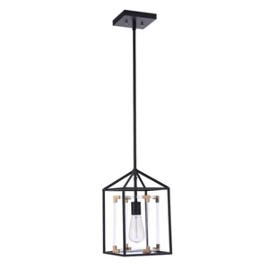 Craftmade Aaron 1 Light Acrylic Pendant, Flat Black/Satin Brass - P985FBSB1 - Picture 1 of 1