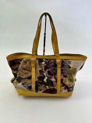 Valentino винтажный холст и Leater цветочный Weekender сумка с короткими ручками - Изображение 1 из 4