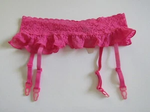 Victoria's Secret Hot Pink Stretch Lace Garter Belt XS / Small - Picture 1 of 4