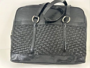 Damen Coldwater Creek Vintage schwarz Kunstleder Reise Handgepäck Aktentasche Tasche - Bild 1 von 19