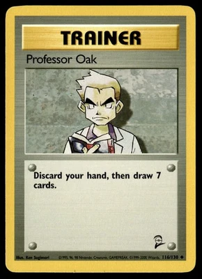 Professor Oak 116/130 Base Set 2 Uncommon English Pokemon Card - Image 1 of 2