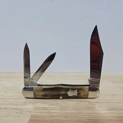  Winchester USA W15 3902 Whittler Folding Pocket Knife - Genuine Stag-New/No Box - Image 1 of 4