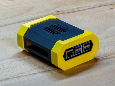 Easy Access Raspberry Pi 4/5 Gehäuse - Neu - 3D-gedruckt in Schwarz-Gelb - Bild 1 von 4