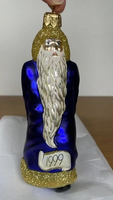Patricia Breen Out With The Old Blown Glass Ornament 1999 New Year #9830 - Image 1 of 4