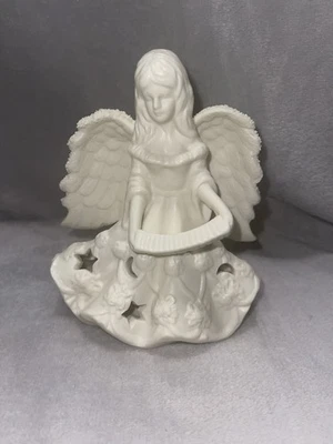 Angel Tea Light Luminary Candle Holder White - Image 1 of 4