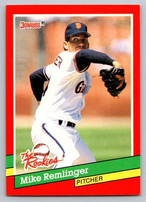 1991 Donruss The Rookies # 37 - Mike Remlinger - San Francisco Giants - Image 1 of 2