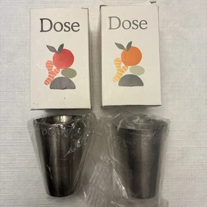 NEU Dose Edelstahl Schnapsglas 2 1/2"H 2er Set - Bild 1 von 4