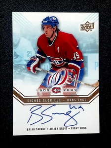 Tintas Brian Savage 2008-09 UD MONTREAL CANADIENSES CENTENARIO HABS #HABS-SA 26333 - Imagen 1 de 2