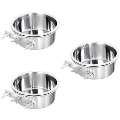  3pcs Cat Bowl Cat Food Basin Stainless Steel Pet Bowl Hanging Dog Bowl Food - Image 1 of 4