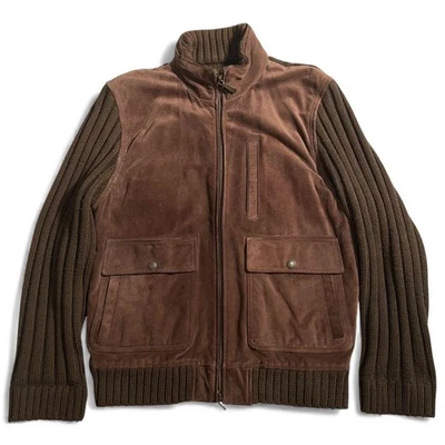 Brooks Brothers Lamb Leather Suede Jacket Brown M Used - Image 1 of 4