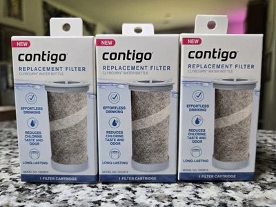 3 Pack Contigo Replacement Water Filter Cartridge 1352812 Clybourn Water Bottles - Image 1 of 2