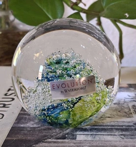 Waterford Evolution Studio Crystal Art Glass Captured Bubble Paperweight - Picture 1 of 5