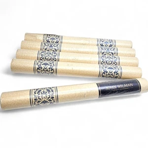 Vintage John Wilman Waddington Wallpaper x5 Cream Blue Foliate Rolls 80s/90s - Picture 1 of 12
