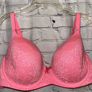 Victoria's Secret Body von Victoria gefütterter Halb BH 38DD rosa Spitze Bügel - Bild 1 von 11