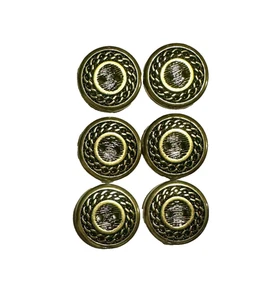 Hemline Round Metallic Buttons Gold 20mm - per pack of 6 - Picture 1 of 4