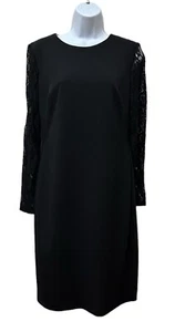 Lauren Ralph Lauren Cocktailkleid Gr. 6 Keanu Spitzeneinsatz Langarm schwarz NEU - Bild 1 von 11