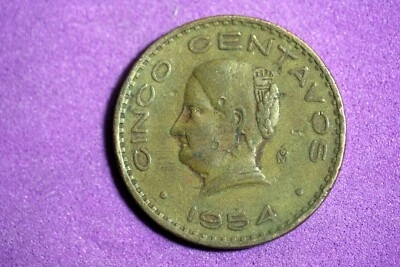HALLAZGO PATRIMONIAL 1954 - MONEDA DE 5 CENTAVOS DE MÉXICO!!  #J27888 Foto 1 de 2